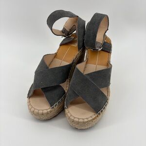 Dolce Vita Carsie Espadrilles Platform Wedge Women's Gray Sandals Size 8